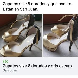 Gold & dark grey dress shoes size 8